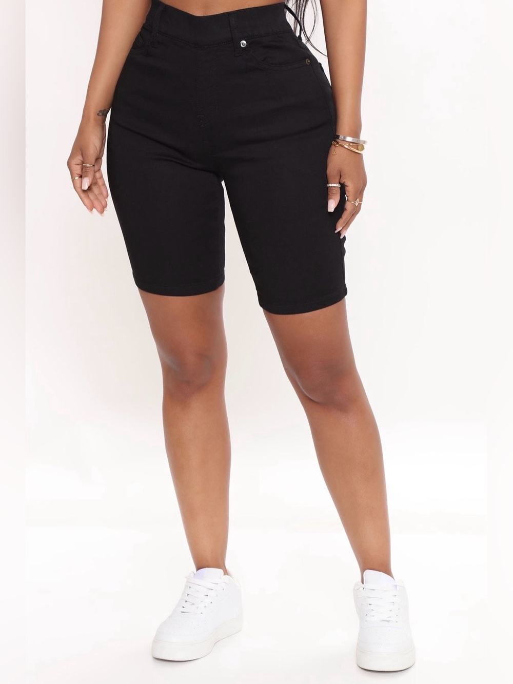 Raine Super Stretch Pull On Biker
Shorts - Black